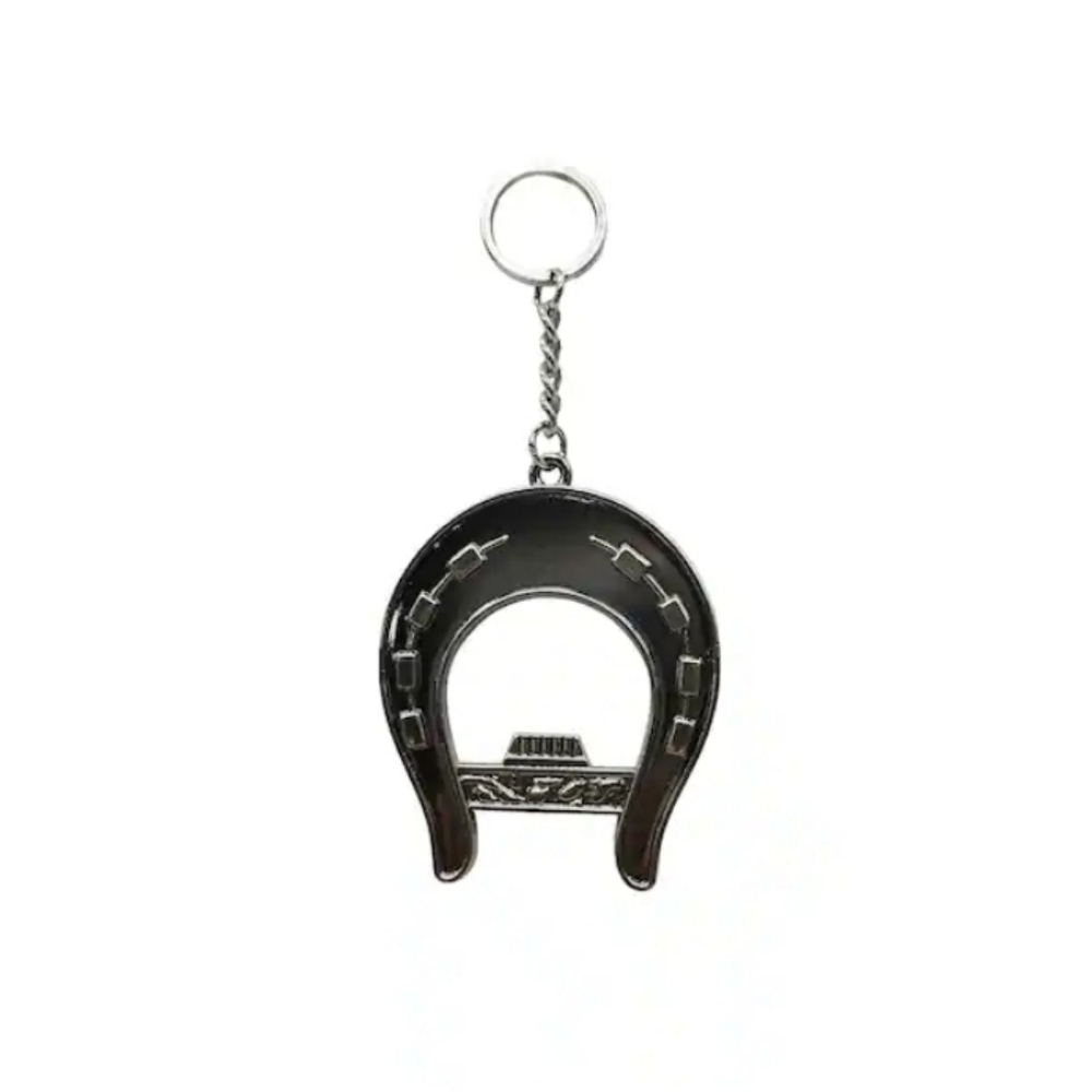 NWT Ashland Horseshoe Bottle Opener Keychain Charm in Gunmetal